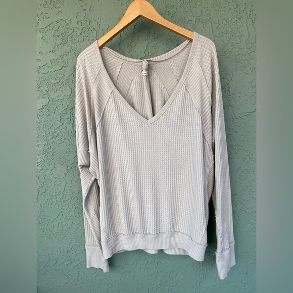 Free People We the Free Santa Clara Neutral Thermal Top - M - Picture 3 of 6